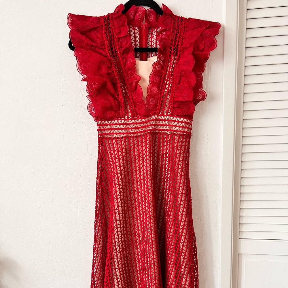 Red midi dress xs-24-26